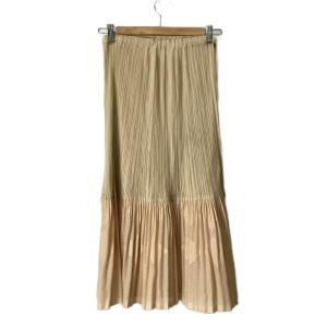 PLEATS PLEASE ISSEY MIYAKE プリーツロングスカート 切替 フレア 1 ベージュ PP73-JG633