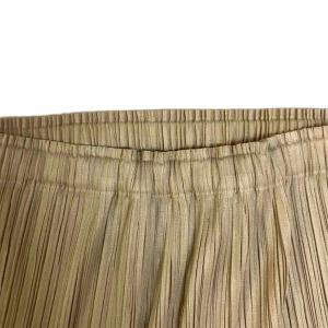 PLEATS PLEASE ISSEY MIYAKE プリーツロングスカート 切替 フレア 1 ベージュ PP73-JG633