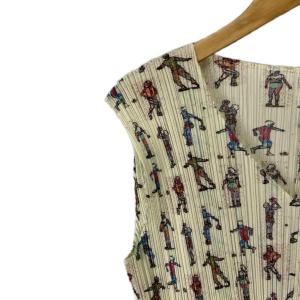 PLEATS PLEASE ISSEY MIYAKE ノースリーブ カットソー チュニック 総柄 人柄 4 PP81-JK732 ベージュ