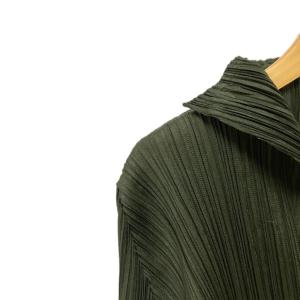 PLEATS PLEASE ISSEY MIYAKE スキッパー プリーツ ブラウス シャツ 4 グリーン PP23-JJ161