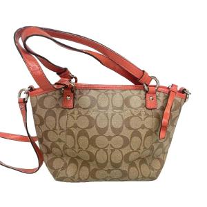 COACH ペイトンシグネチャー スモールポケット 2WAY ショルダーバッグ ハンドバッグ PVC レザー F20097
