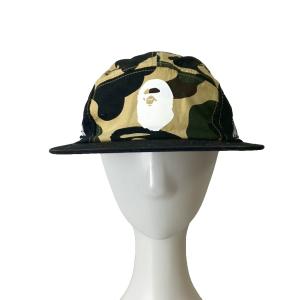 A BATHING APE キャンプキャップ カモフラ キャップ 帽子 ベージュ 001CPE201017X