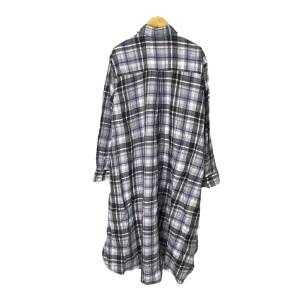 Spick&Span シャツワンピース チェック ロング 長袖 F グレー ブルー