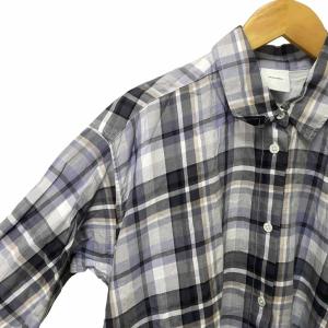Spick&Span シャツワンピース チェック ロング 長袖 F グレー ブルー