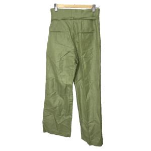 Spick&Span ハイバギーパンツ ワイド ストレート ウエストリボン 38 カーキ