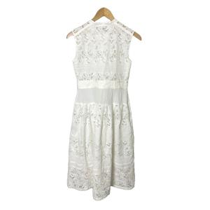 JILL STUART ノースリーブ シャツ ワンピース カットワーク刺繍 ロング 2 白 ホワイト