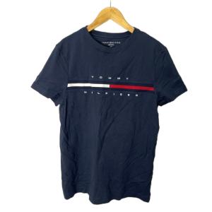 Tシャツ カットソー ロゴ 半袖 クルーネック S ネイビー