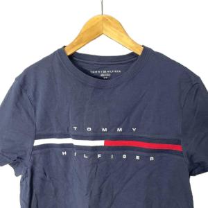 TOMMY HILFIGER Tシャツ カットソー ロゴ 半袖 クルーネック S ネイビー