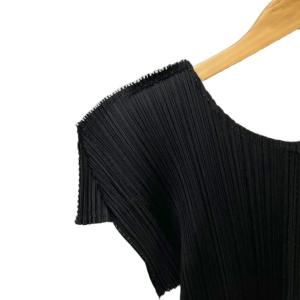 PLEATS PLEASE ISSEY MIYAKE プリーツカットソー クルーネック 半袖 3 ブラック PP41-JK202