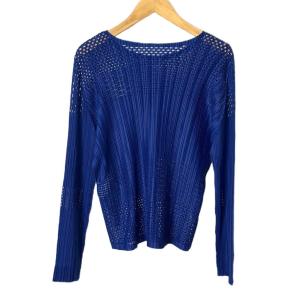 PLEATS PLEASE ISSEY MIYAKE A.POC 長袖カットソー プリーツ レディース カットワーク  - ブルー PP31JK921