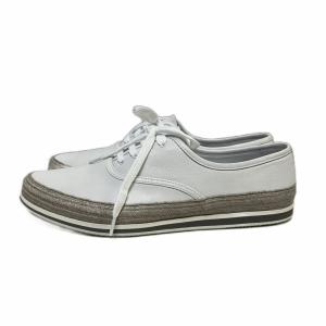 PRADA SPORT スニーカー エスパドリーユ ローカット スリッポン 切替 7 1/2 ホワイト 4E3114