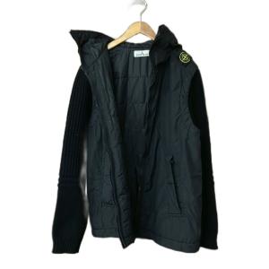 STONE ISLAND ニットスリーブジャケット プリマロフト 2WAY XL ブラック 731543732