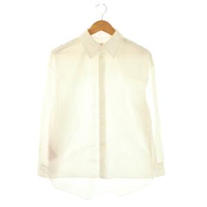 24AW コットン バックフレアシャツ 長袖 38 ホワイト /HK OS
