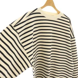 REMI RELIEF Border L/S T Shirt ボーダー カットソー Tシャツ 長袖 コットン F 生成り 黒 /NR