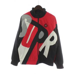 20SS Big Letter Track Jacket M ブラック レッド