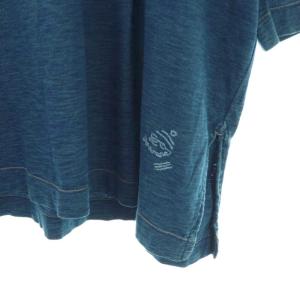 45rpm 天竺のビッグスリットTシャツ カットソー 七分袖 ブルー /HK OS