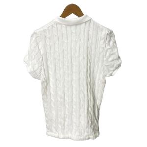 Polo by Ralph Lauren slim fit cable-knit polo shirt ケーブルニット ポロシャツ 半袖 XL ホワイト