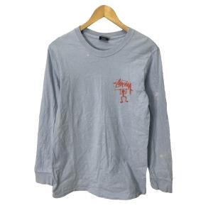 シャドーマン Tシャツ カットソー バックプリント 長袖 S 水色 スカイブルー