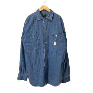 COUNTRY デニムシャツ ヴィンテージ オールド ダブルポケット L インディゴブルー