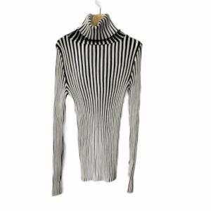 ISSEY MIYAKE プリーツニット 長袖 ニット タートルネック 2 ホワイト ブラック IM94KN533