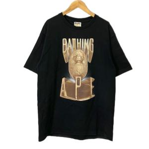 Tシャツ カットソー プリント 半袖 L ブラック
