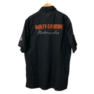 【うっし】Harley-Davidson Barnettワッペン シャツ ワークシャツ ワッペン 半袖 M ブラック（2026/03/27買取） - HARLEY