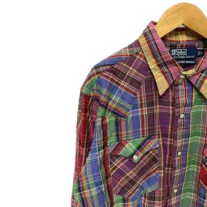 POLO RALPH LAUREN ウエスタンシャツ new classic western チェック L レッド