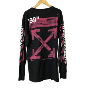 Off-White Diagonal STENCIL ステンシル アロー 長袖 Tシャツ ブラック OMAB001R19185015