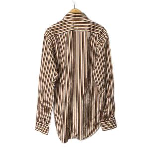 ETRO マルチストライプシャツ 長袖 ボタンダウン 40 オレンジ