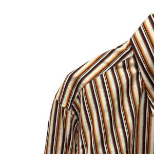 ETRO マルチストライプシャツ 長袖 ボタンダウン 40 オレンジ