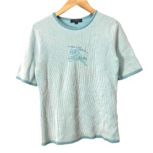 セーター 半袖ニット リブ Y2K スカイブルー 40 GY99