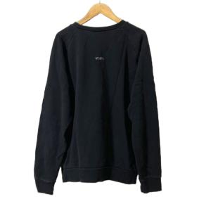 WTAPS トレーナー スウェット ラグラン プリント M ブラック
