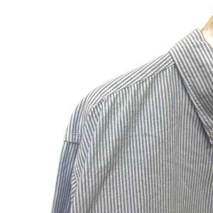 nanamica Button Down Stripe Wind Shirt シャツ 長袖 ストライプ L スカイブルー