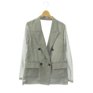 25SS シアーテーラードジャケット ダブル 36 グレー
