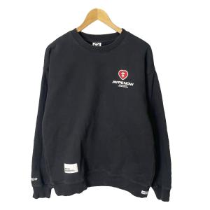 AAPE BY A BATHING APE スウェット トレーナー ラバーワッペン ロゴ L ブラック
