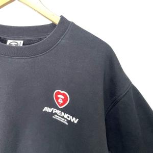 A BATHING APE AAPE BY A BATHING APE スウェット トレーナー ラバーワッペン ロゴ L ブラック