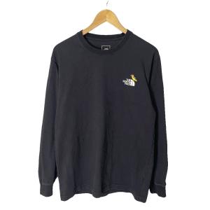 Tシャツ カットソー ロゴ 鳥 刺繍 長袖 L ブラック