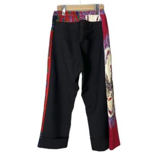 JUNYA WATANABE ×VERSACE 21AW スカーフ ドッキング プリーツパンツ M ブラック JH-P002