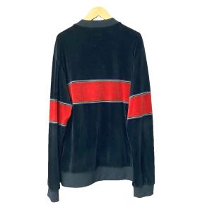 Supreme 17AW Velour Snap Henley Tシャツ ベロア M ブラック