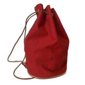 HERMES ポロションミミルPM キャンバス地 ショルダーバッグ レッド