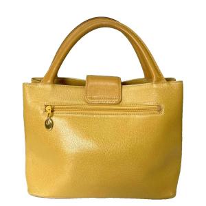 Kitamura トートバッグ ハンドバッグ レザー ロゴ イエロー GY06