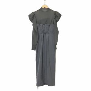 FRAY I.D シアーニットコンビワンピース ワンピース ロング 0 グレー FWNO225054