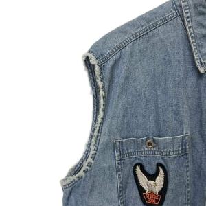 HARLEY DAVIDSON シャツ デニム スリーブカット ノースリーブ XL インディゴ