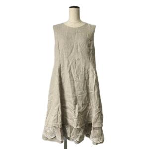 ノースリーブ ワンピース リネン レース 40 ベージュ 3865-SOFN447TF