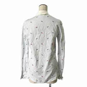 GUCCI ストライプシャツ ハートソード 長袖 38 スカイブルー GY06