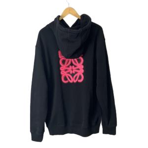 LOEWE NEON HOODIE アナグラム刺繍 オーバーサイズ パーカー フーディ XXL ブラック