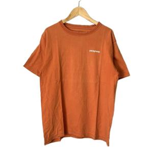 バックプリント Tシャツ カットソー 半袖 S オレンジ