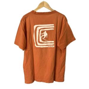 Patagonia バックプリント Tシャツ カットソー 半袖 S オレンジ