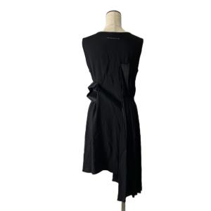 MM6 Maison Margiela ノースリーブワンピース ひざ丈 アシメ 40 ブラック S52CT0208