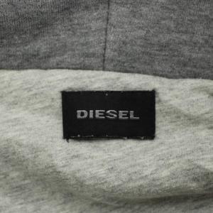DIESEL デニム切替 スウェットジップアップパーカー L グレー 青 ブルー 長袖 ダメージ加工 /PP GY42